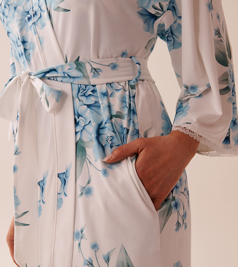 Hydrangea Print Super Soft Kimono