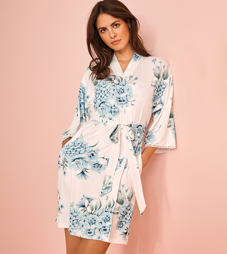 Hydrangea Print Super Soft Kimono