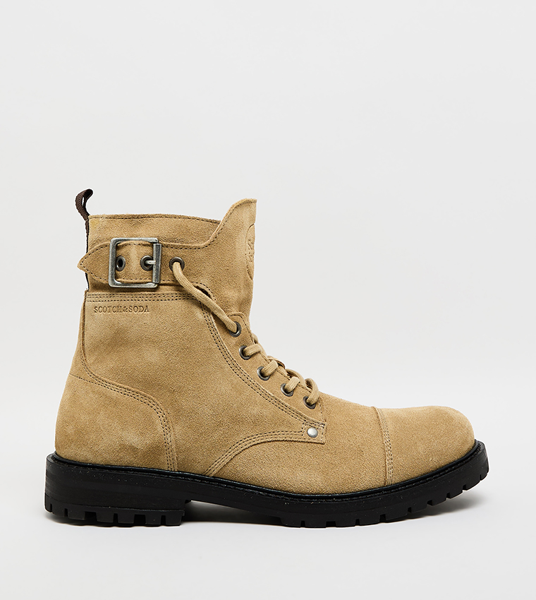 Suede Lace-Up Ankle Boots