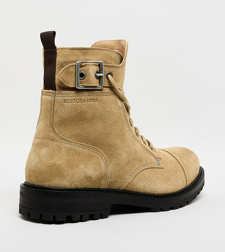Suede Lace-Up Ankle Boots