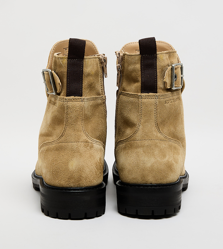 Suede Lace-Up Ankle Boots