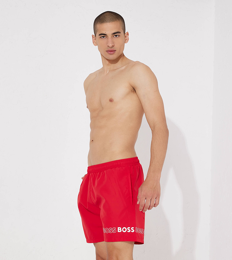 Red boss swim sales shorts