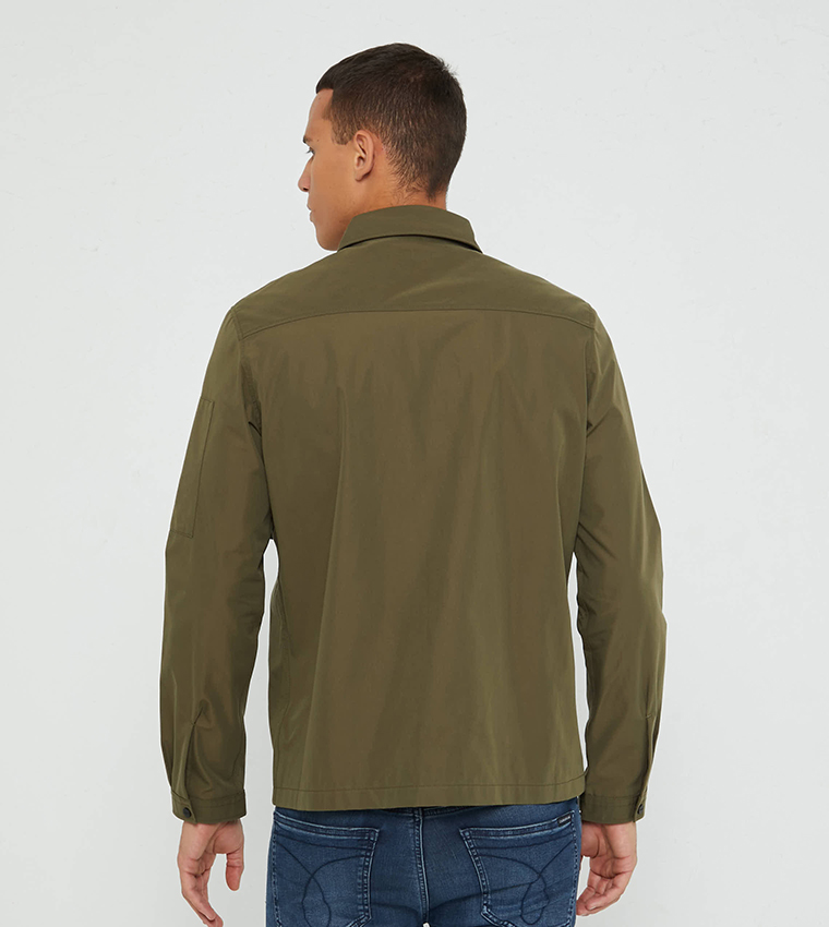 Buy Hugo Emmond Zip Through Overshirt In Green | 6thStreet Qatar