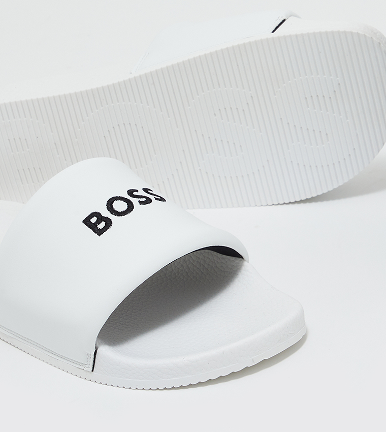 Mens white hugo boss clearance sliders