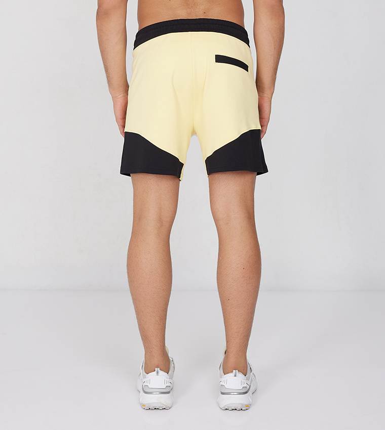 Color Block Drawstring Waist Active Shorts