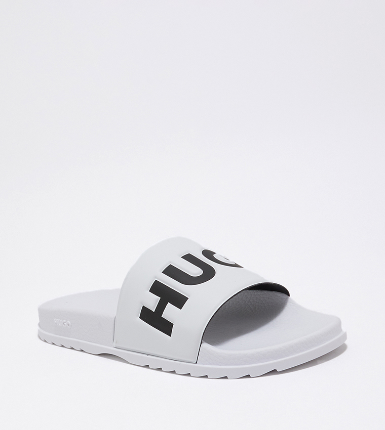 Match It Logo Detailed Open Toe Slides