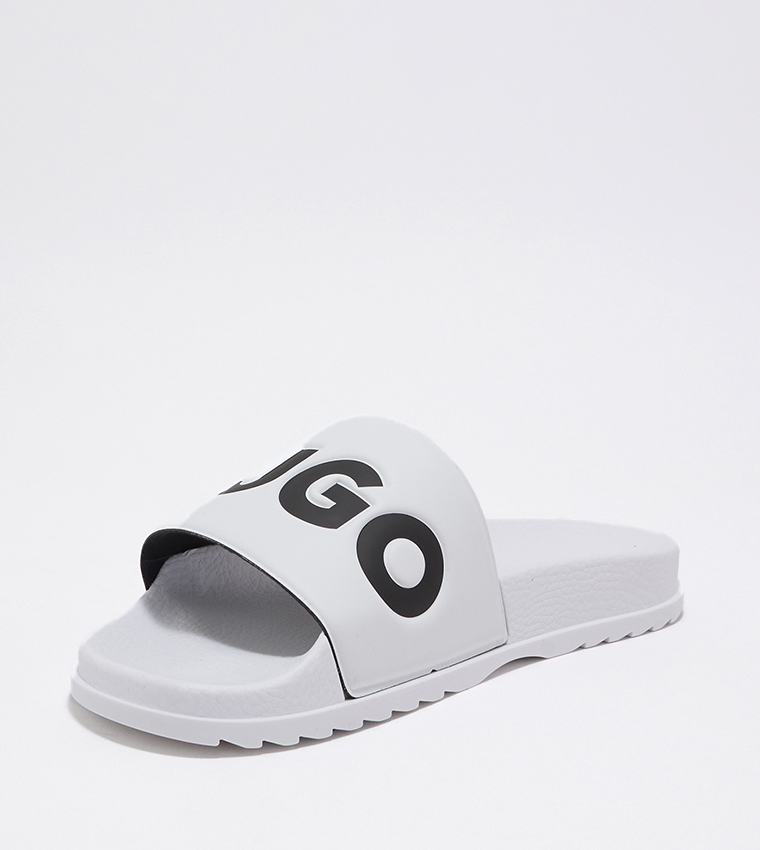 Match It Logo Detailed Open Toe Slides