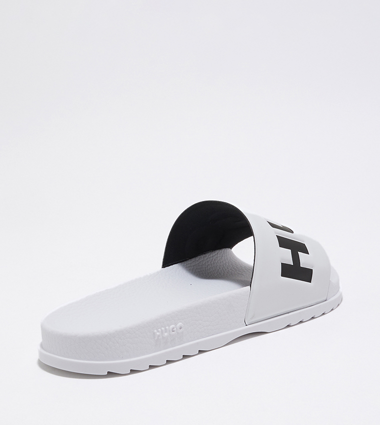 Match It Logo Detailed Open Toe Slides