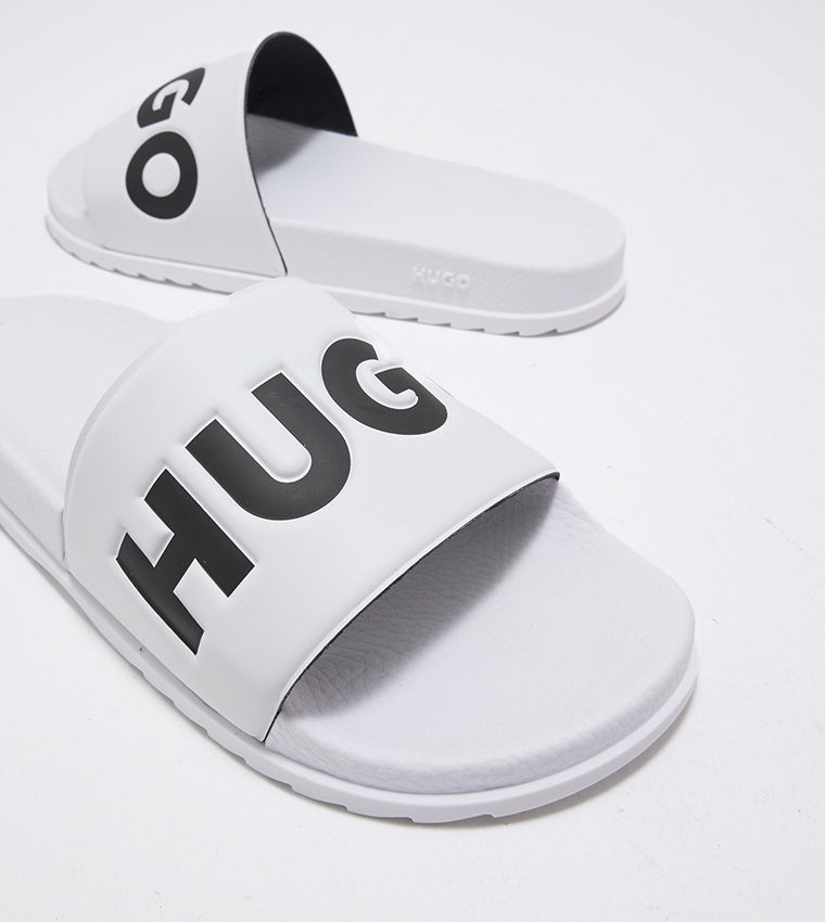 Match It Logo Detailed Open Toe Slides