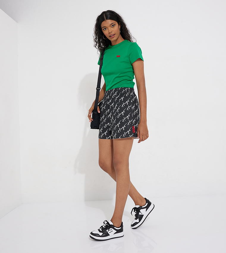 Nasinde Elastic Waist Printed Shorts