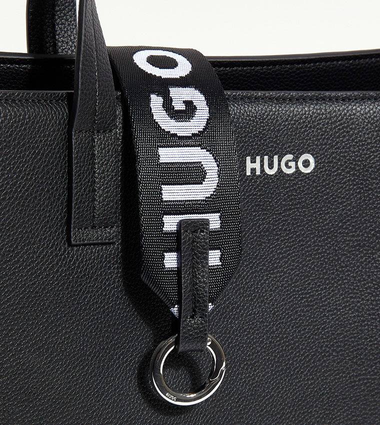 Buy Hugo Textured Logo Detail Tote Bag In Black 6thStreet Bahrain