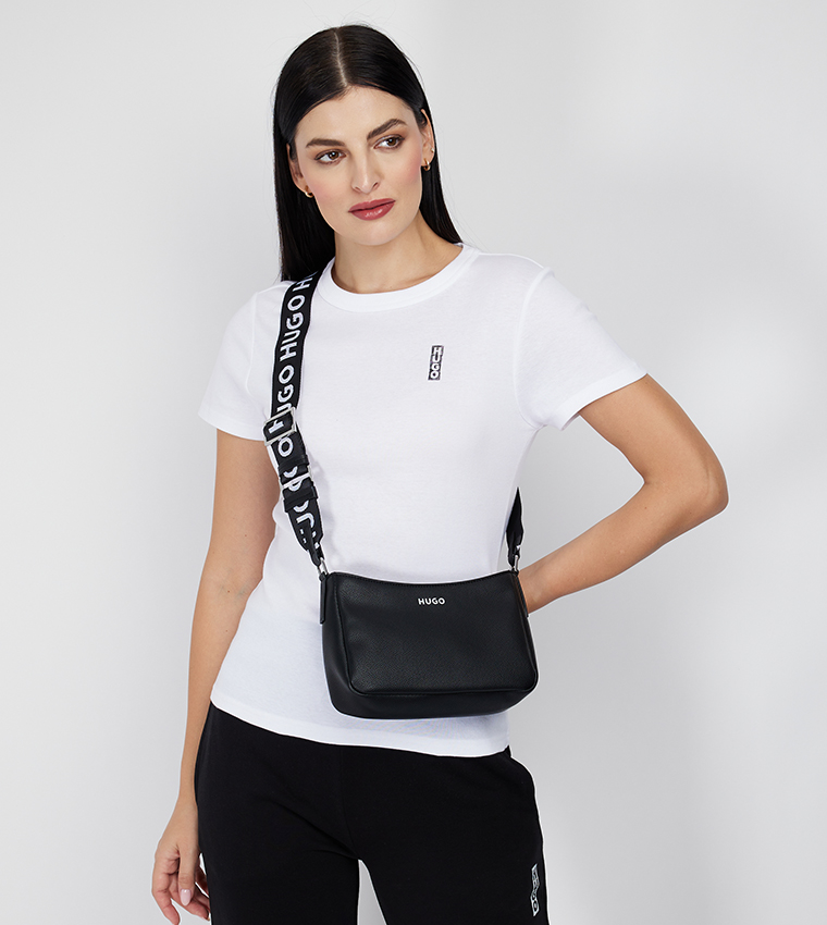 Buy HUGO Textured Logo Detail Convertible Crossbody Bag, In