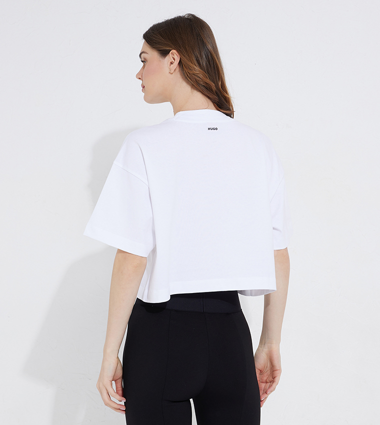 Typography Printed Cropped T-shirt