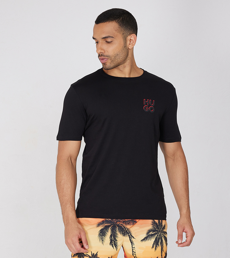 Pack of 2 Logo Printed Casual T-Shirts