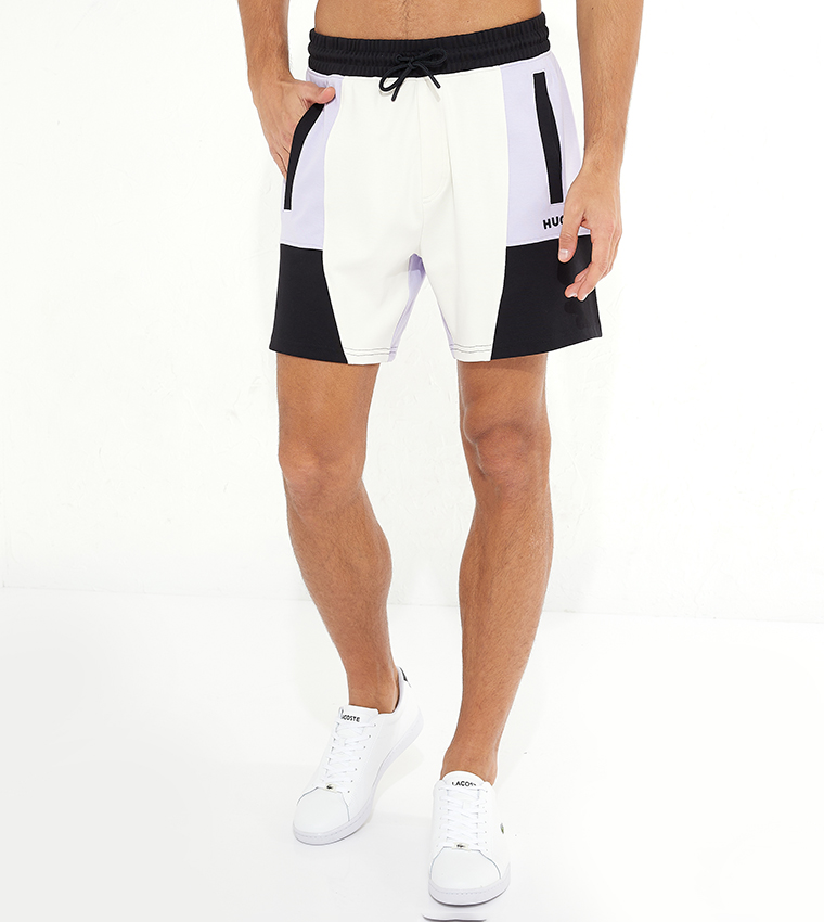 Color Block Mid Waist Shorts