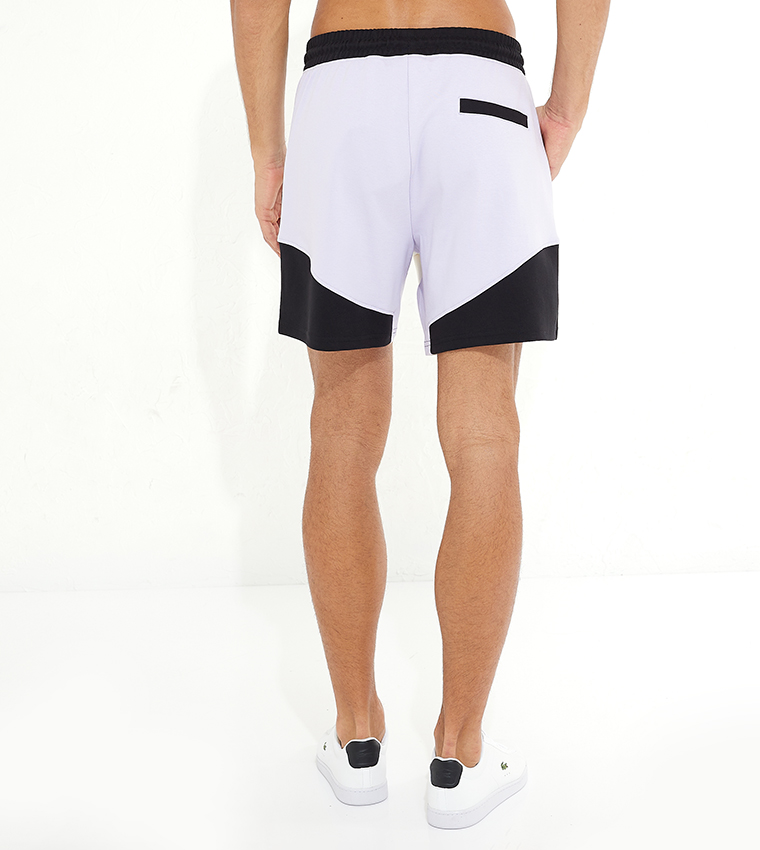 Color Block Mid Waist Shorts