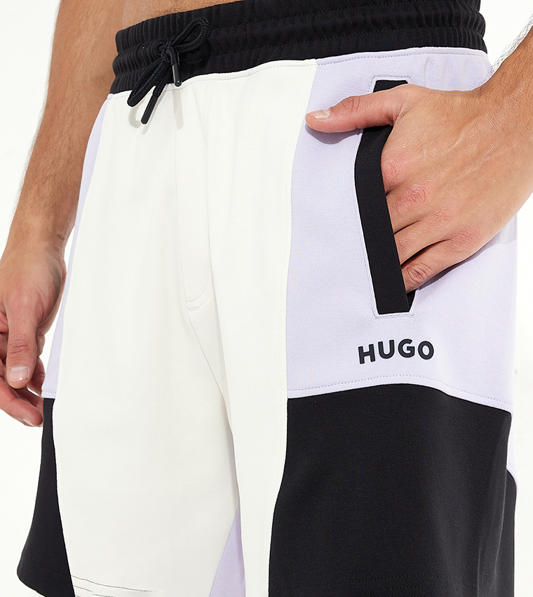 Color Block Mid Waist Shorts