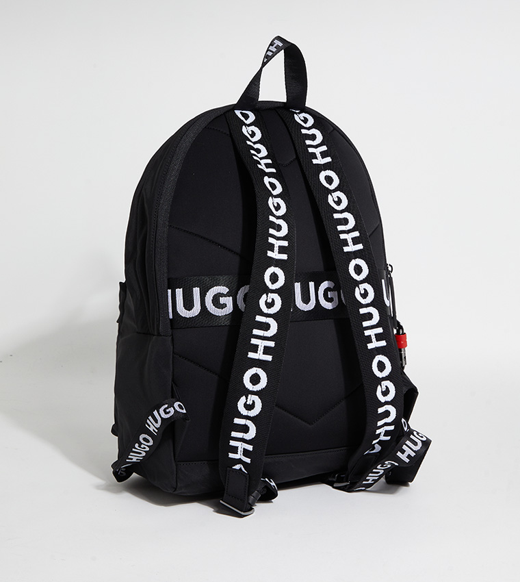 Buy HUGO Logo Detailed Zip Around Backpack In Black