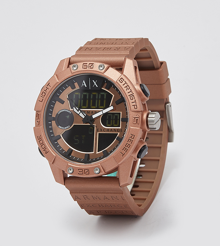 Buy Armani Exchange D Bolt Hybrid Watch In Gold 6thStreet Qatar