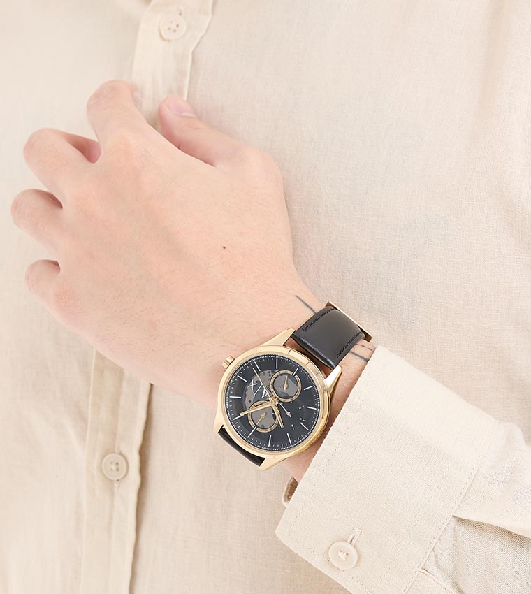 Dante Leather Strap Chronograph Watch