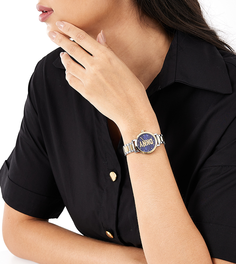 Buy Dkny SOHO MIDI Blue Dial Analog Watch In Gold 6thStreet Saudi Arabia