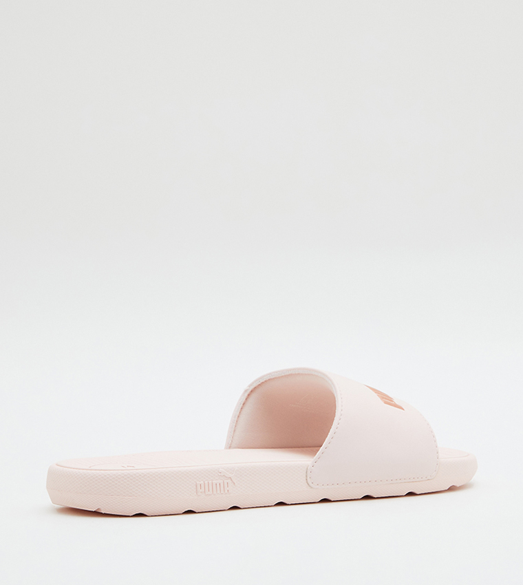 Pink and sales white puma slides