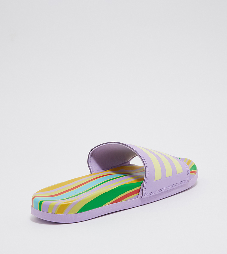 Rainbow adidas online slides