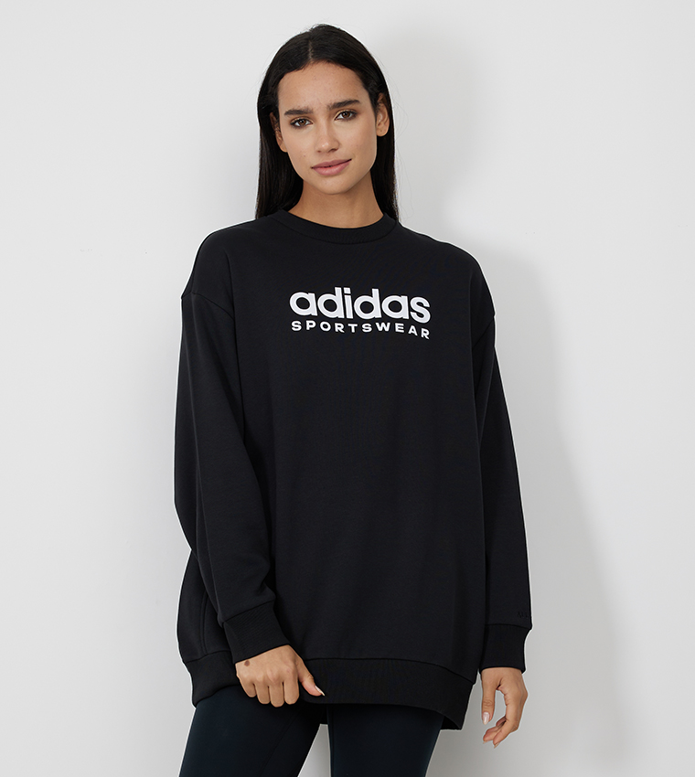 Adidas long sleeve black sweatshirt on sale