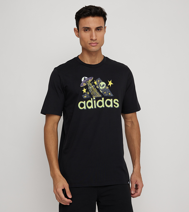 Adidas originals black on sale and gold t shirt