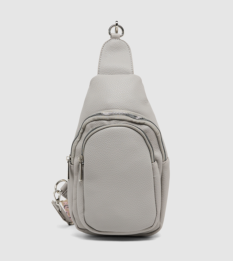 Dual Zip Pockets Crossbody Backpack