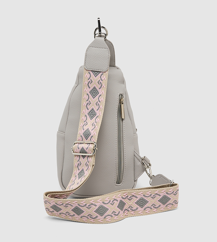 Dual Zip Pockets Crossbody Backpack