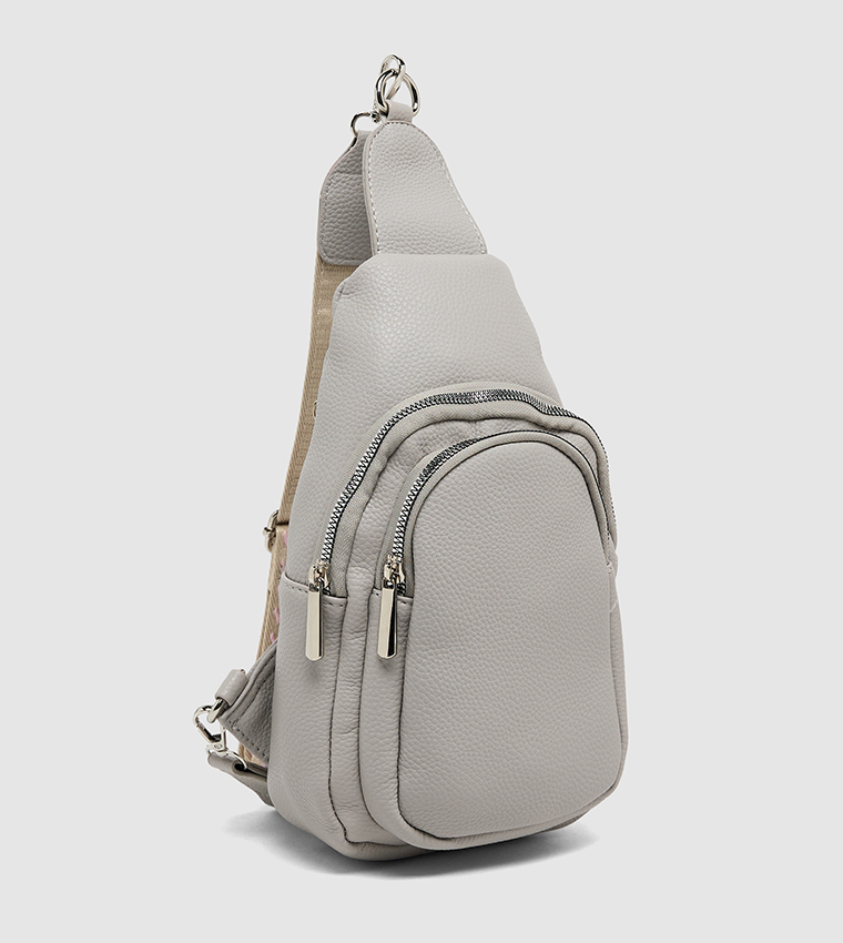 Dual Zip Pockets Crossbody Backpack