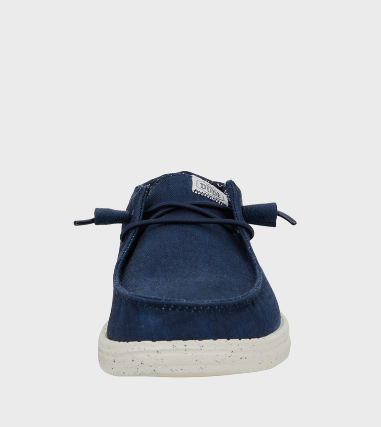 Wendy Stretch Logo Badge Canvas Slip-On Shoes