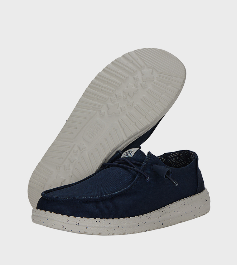 Wendy Stretch Logo Badge Canvas Slip-On Shoes
