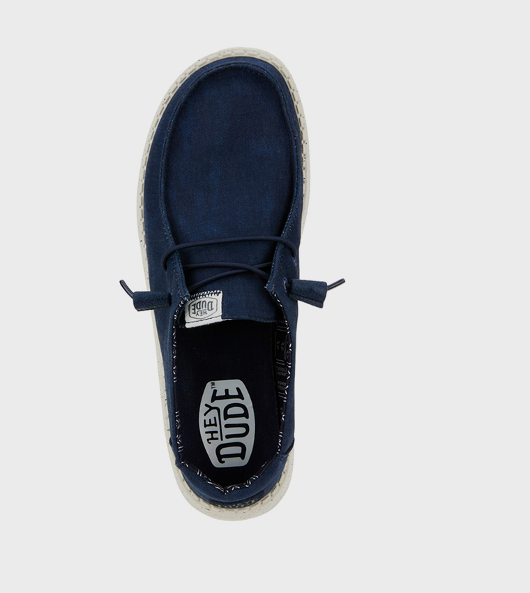 Wendy Stretch Logo Badge Canvas Slip-On Shoes