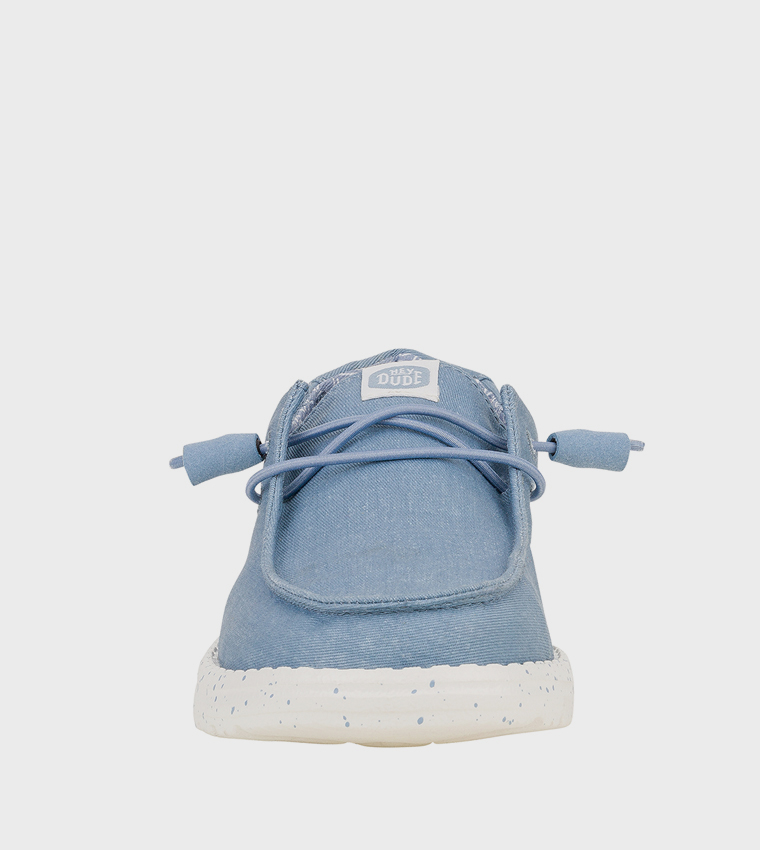 Wendy Stretch Logo Badge Canvas Slip-On Shoes
