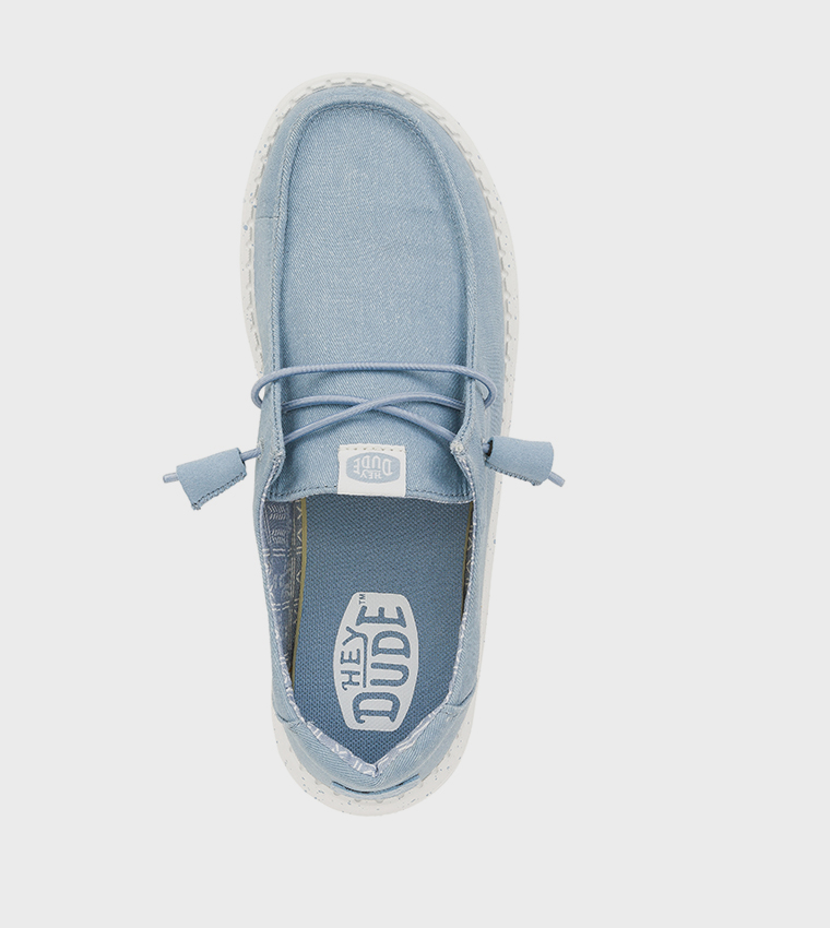 Wendy Stretch Logo Badge Canvas Slip-On Shoes