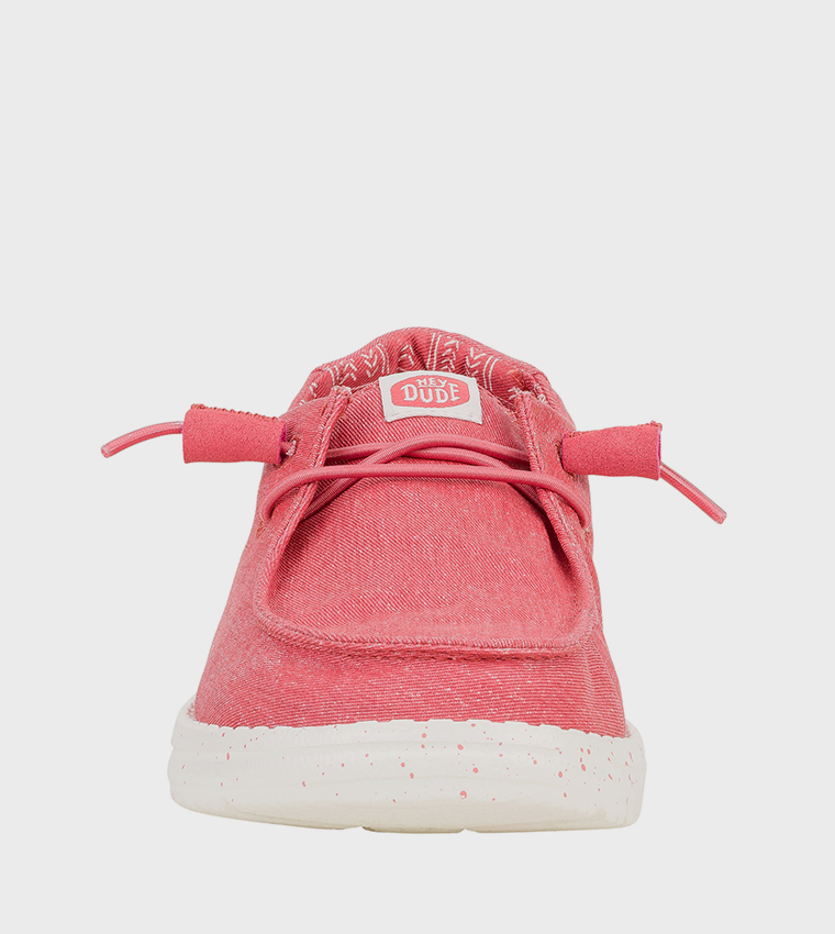 Wendy Stretch Logo Badge Canvas Slip-On Shoes