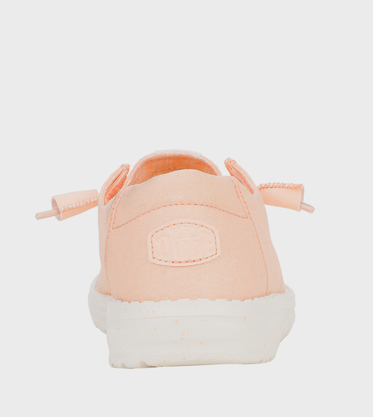 Wendy Stretch Logo Badge Canvas Slip-On Shoes