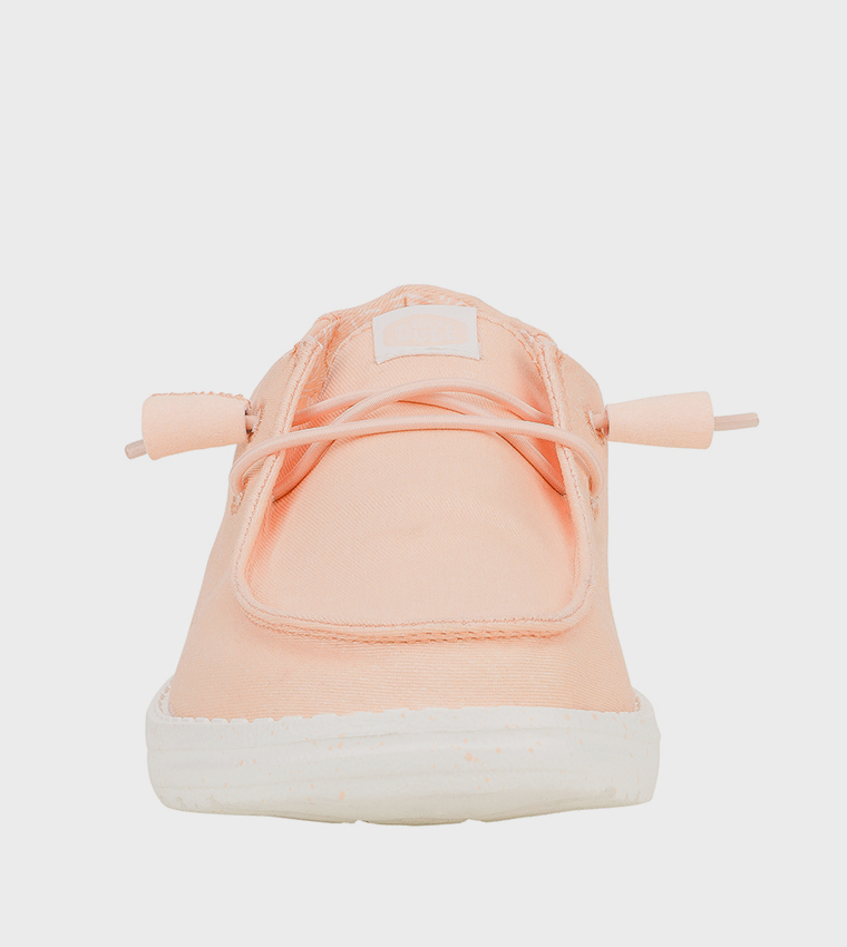 Wendy Stretch Logo Badge Canvas Slip-On Shoes