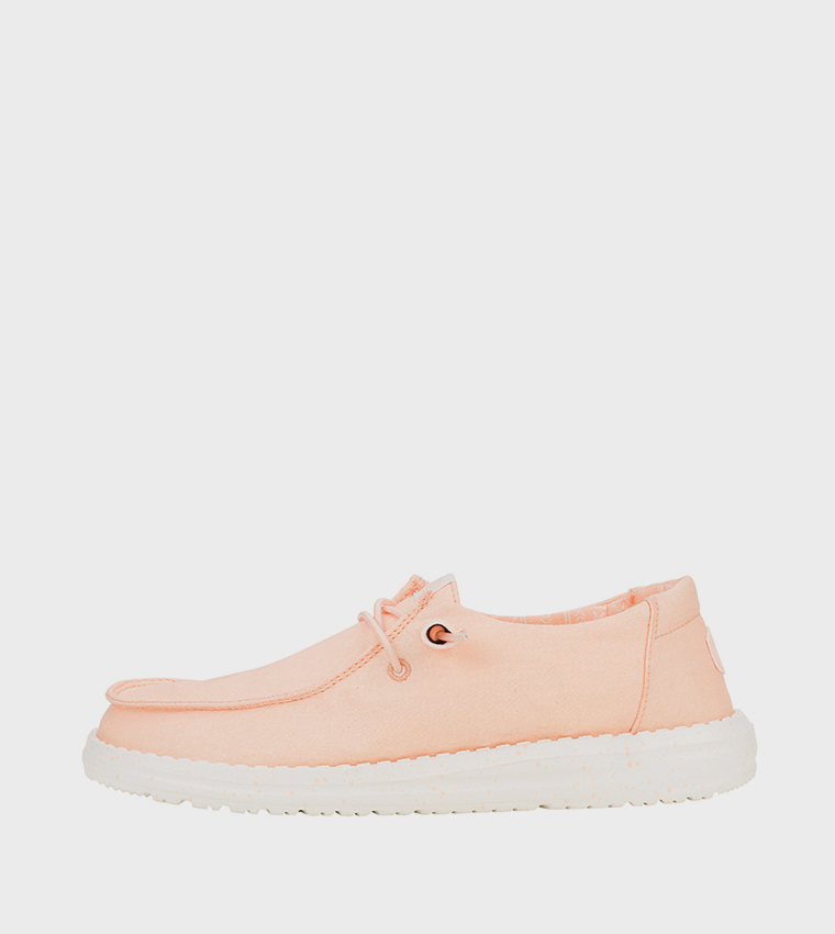Wendy Stretch Logo Badge Canvas Slip-On Shoes