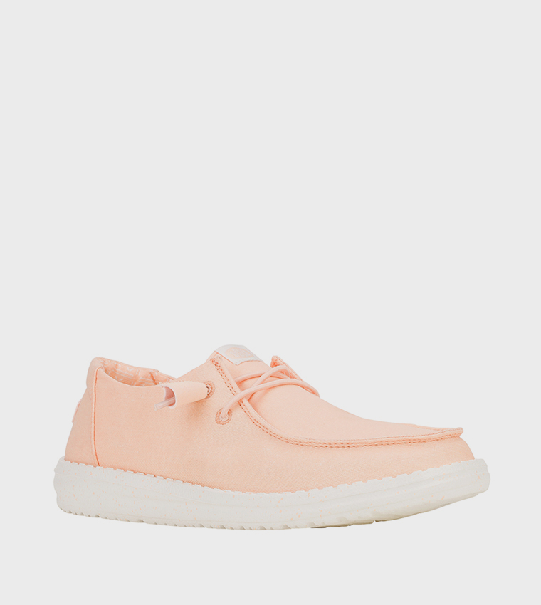Wendy Stretch Logo Badge Canvas Slip-On Shoes
