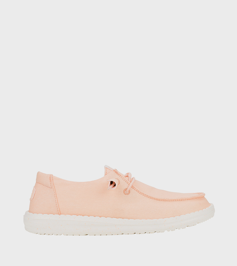 Wendy Stretch Logo Badge Canvas Slip-On Shoes