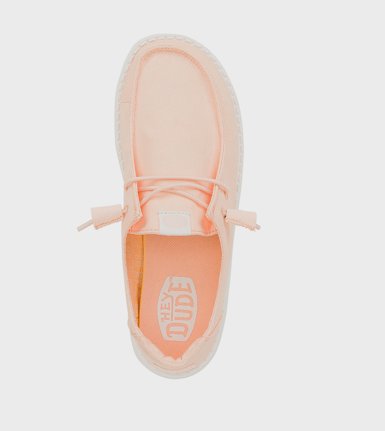 Wendy Stretch Logo Badge Canvas Slip-On Shoes