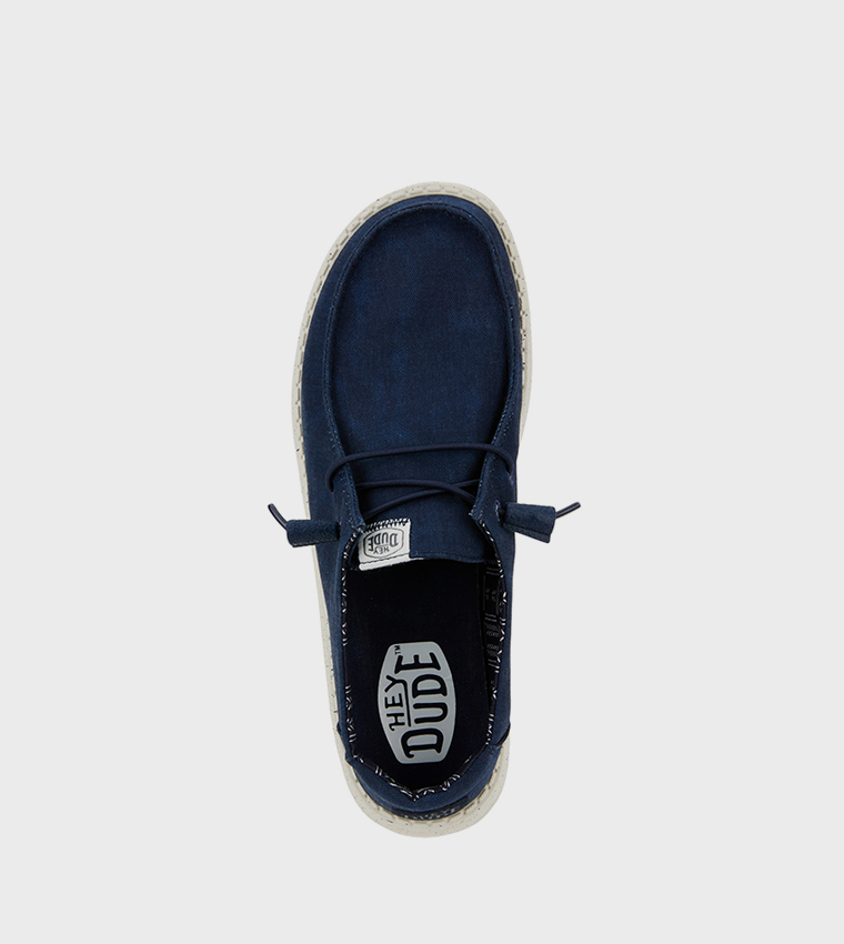 Wendy Stretch Logo Badge Canvas Slip-On Shoes