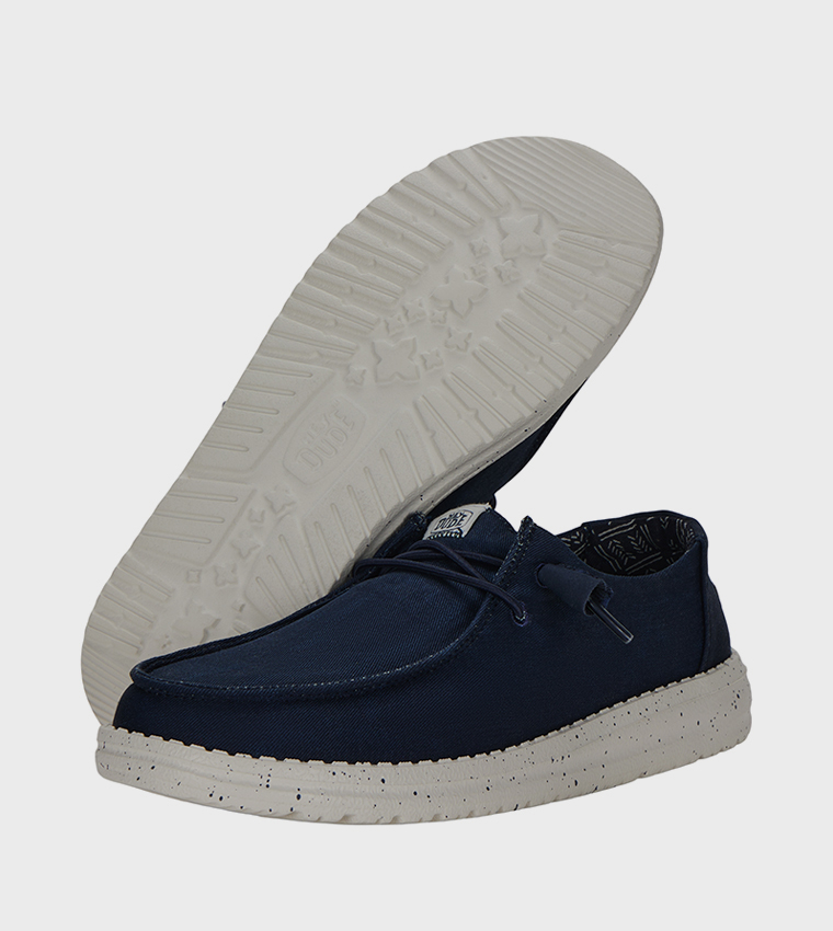 Wendy Stretch Logo Badge Canvas Slip-On Shoes