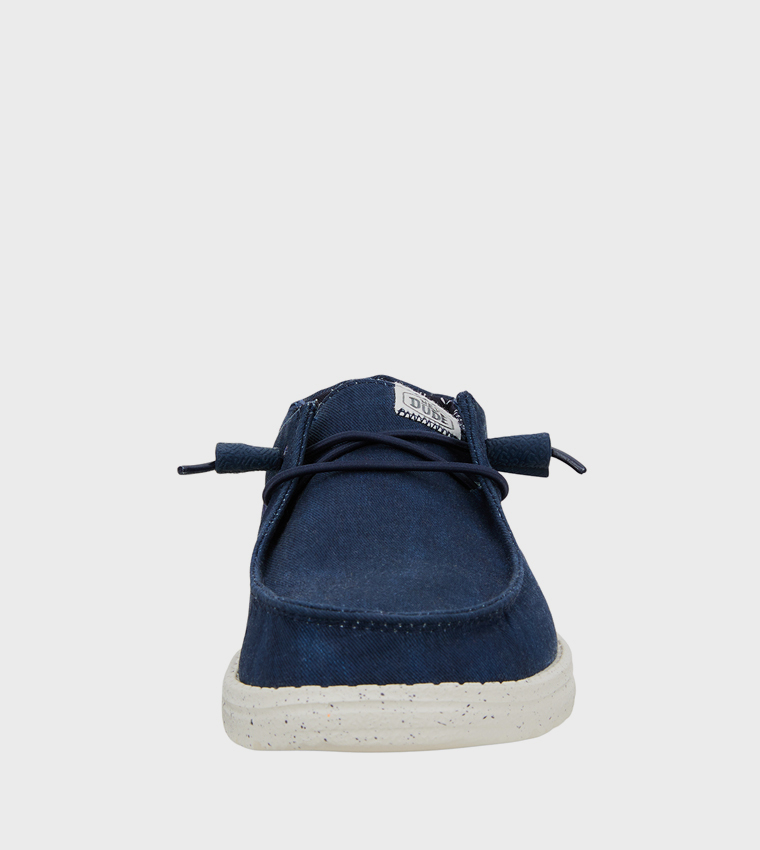 Wendy Stretch Logo Badge Canvas Slip-On Shoes