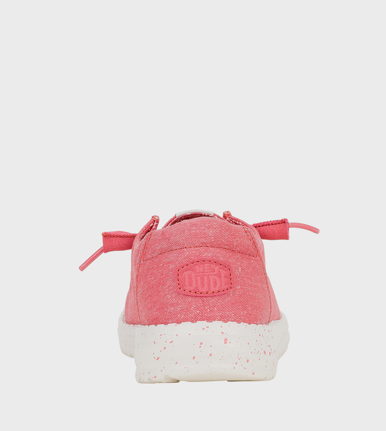 Wendy Stretch Logo Badge Canvas Slip-On Shoes