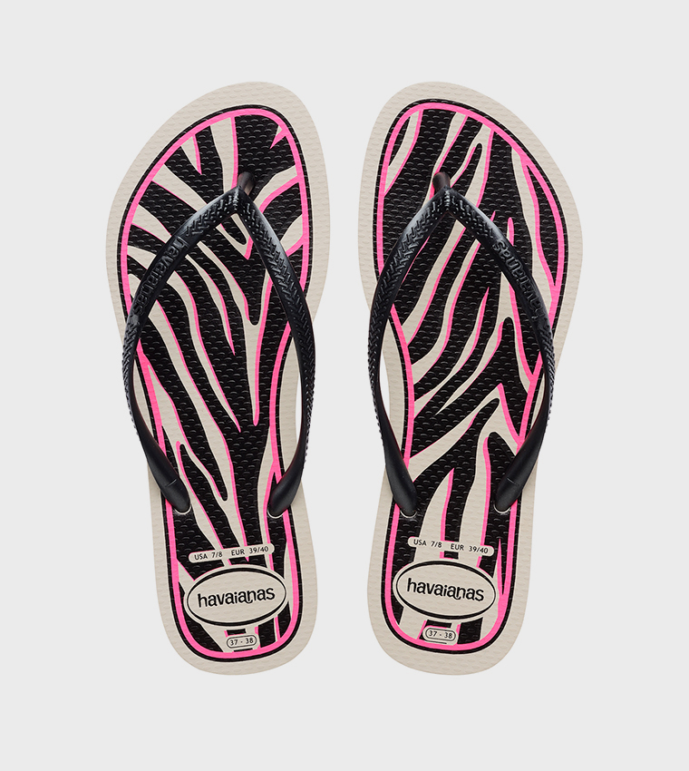 Slim Animals Printed Thong-Strap Flip-Flops