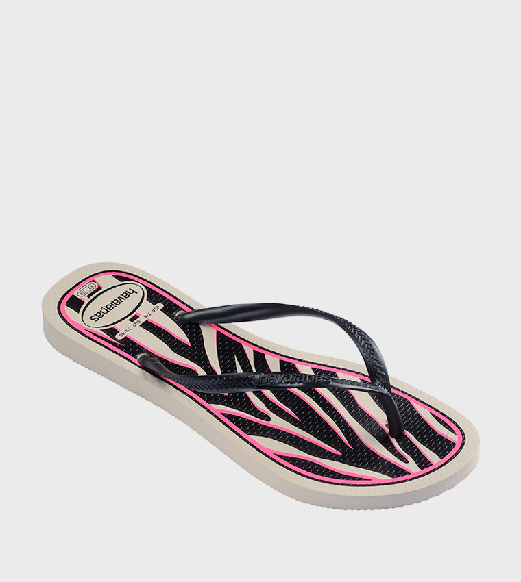 Slim Animals Printed Thong-Strap Flip-Flops